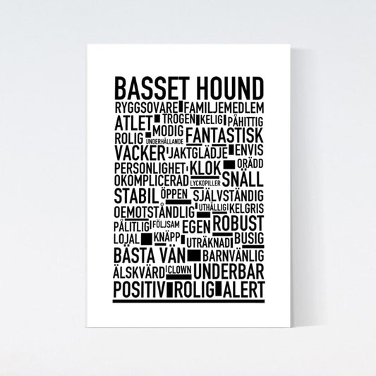 Basset Hound Text Poster