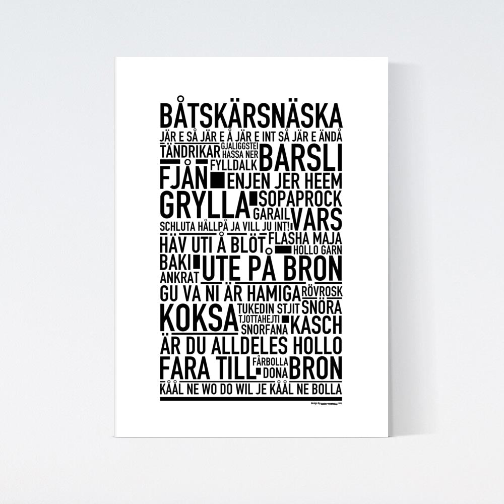 Båtskärsnäska Dialekt Text Poster