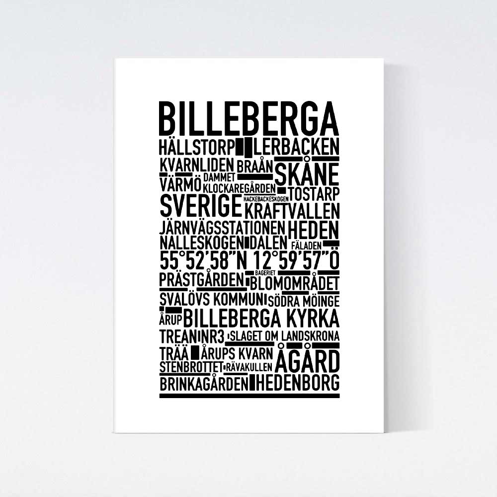 Billeberga Text Poster