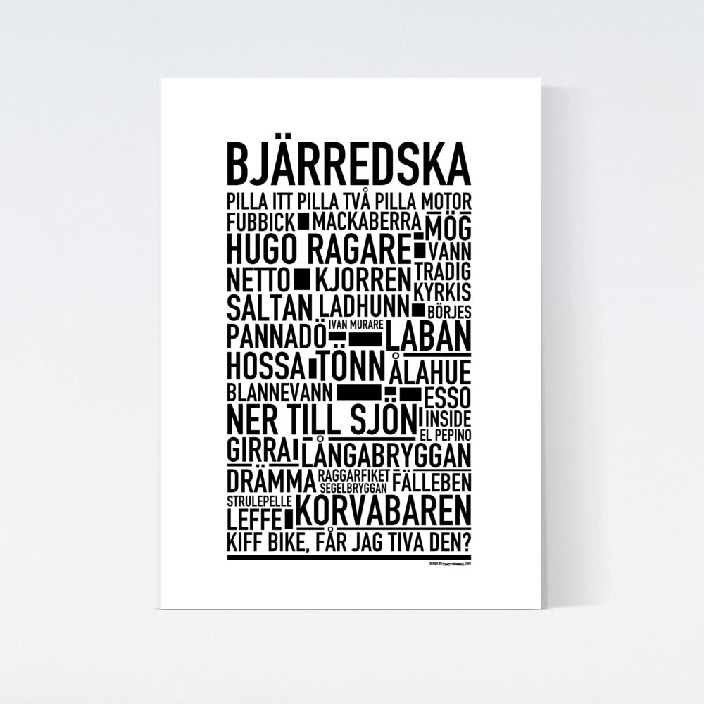 Bjärredska Dialekt Text Poster