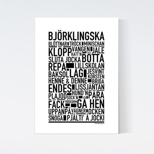 Björklingska Dialekt Text Poster