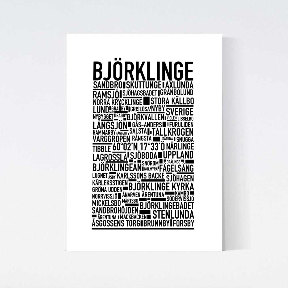 Björklinge Text Poster