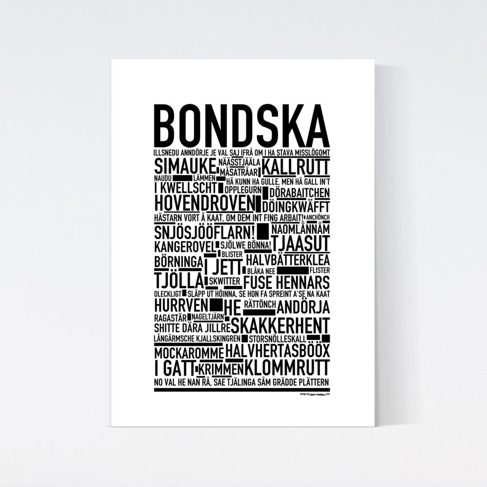 Bondska Dialekt Text Poster