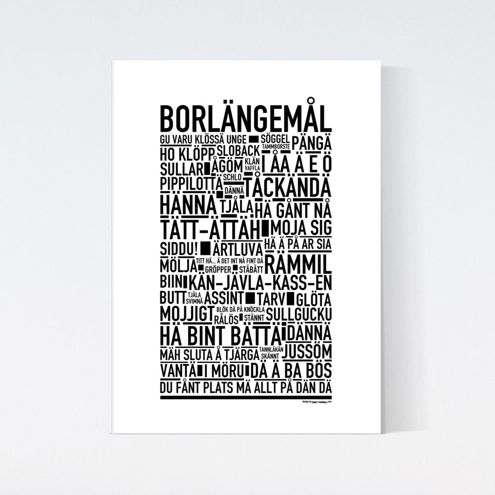 Borlängemål Dialekt Text Poster