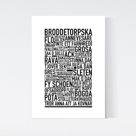 Broddetorpska Dialekt Text Poster