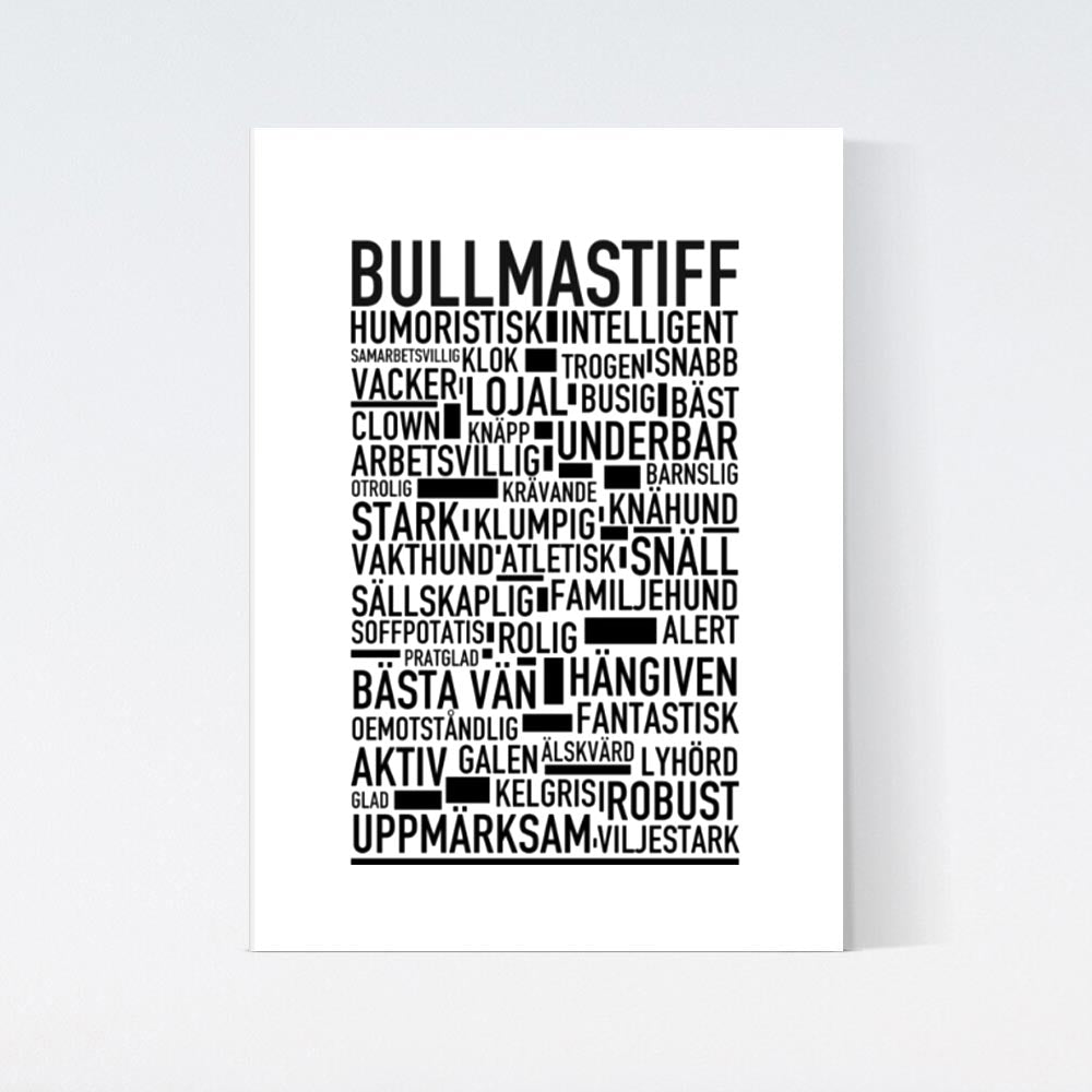 Bullmastiff Text Poster