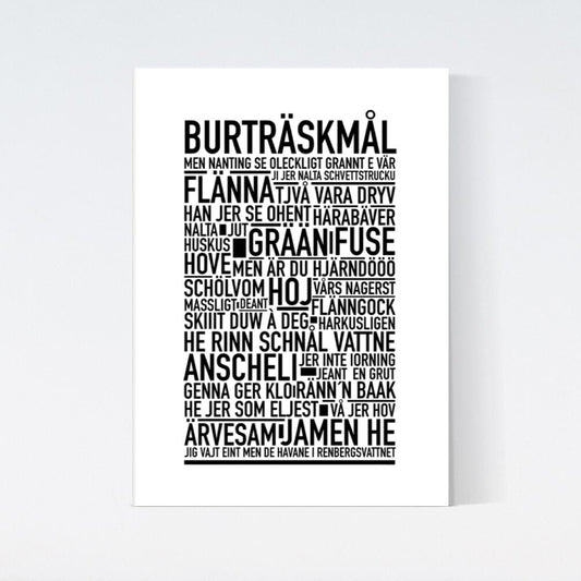 Burträskmål Dialekt Text Poster