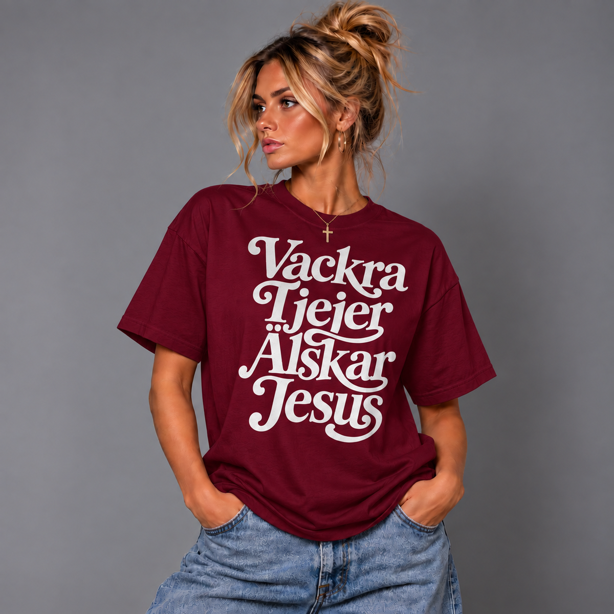 Vackra Tjejer Älskar Jesus T-shirt
