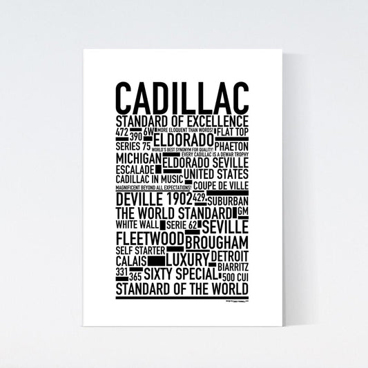 Cadillac Text Poster