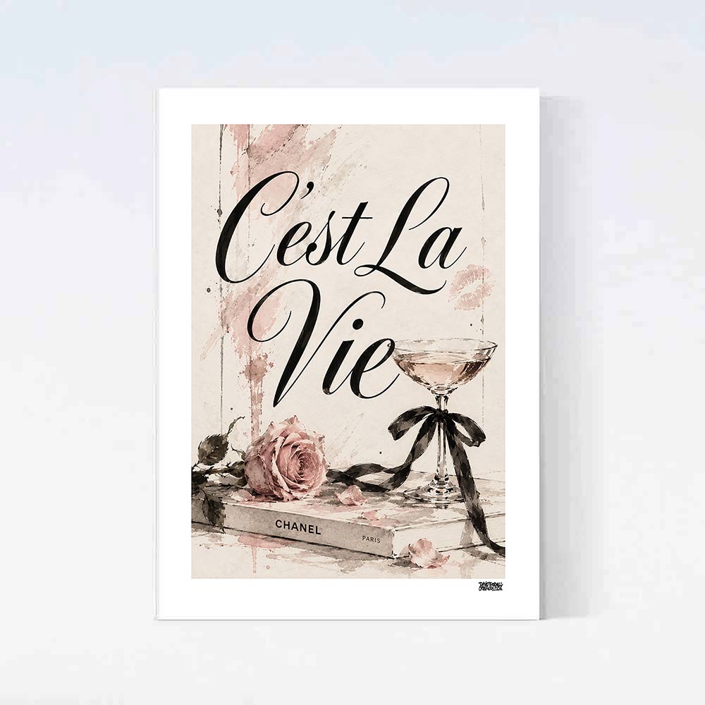 C'est La Vie Pink Poster