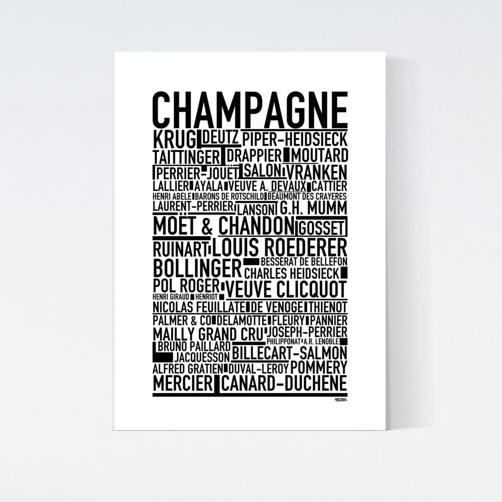 Champagne Brands Text Poster