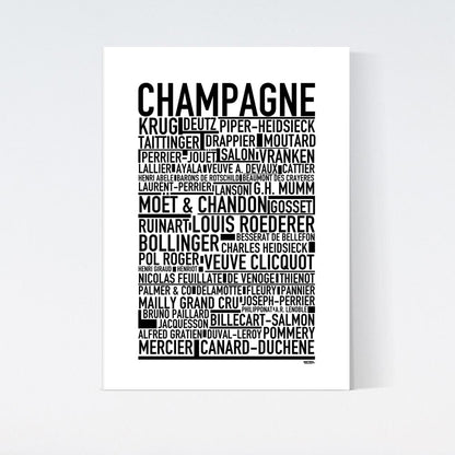 Champagne Brands Text Poster