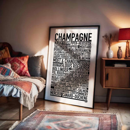 Champagne Brands Text Poster