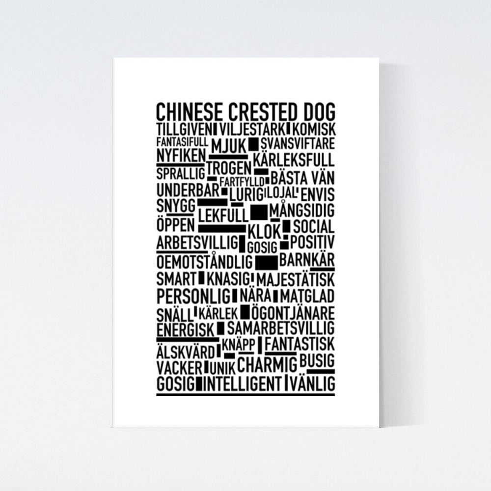 Chinese Crested Dog Text Poster
