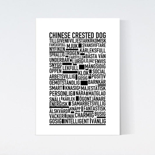 Chinese Crested Dog Text Poster