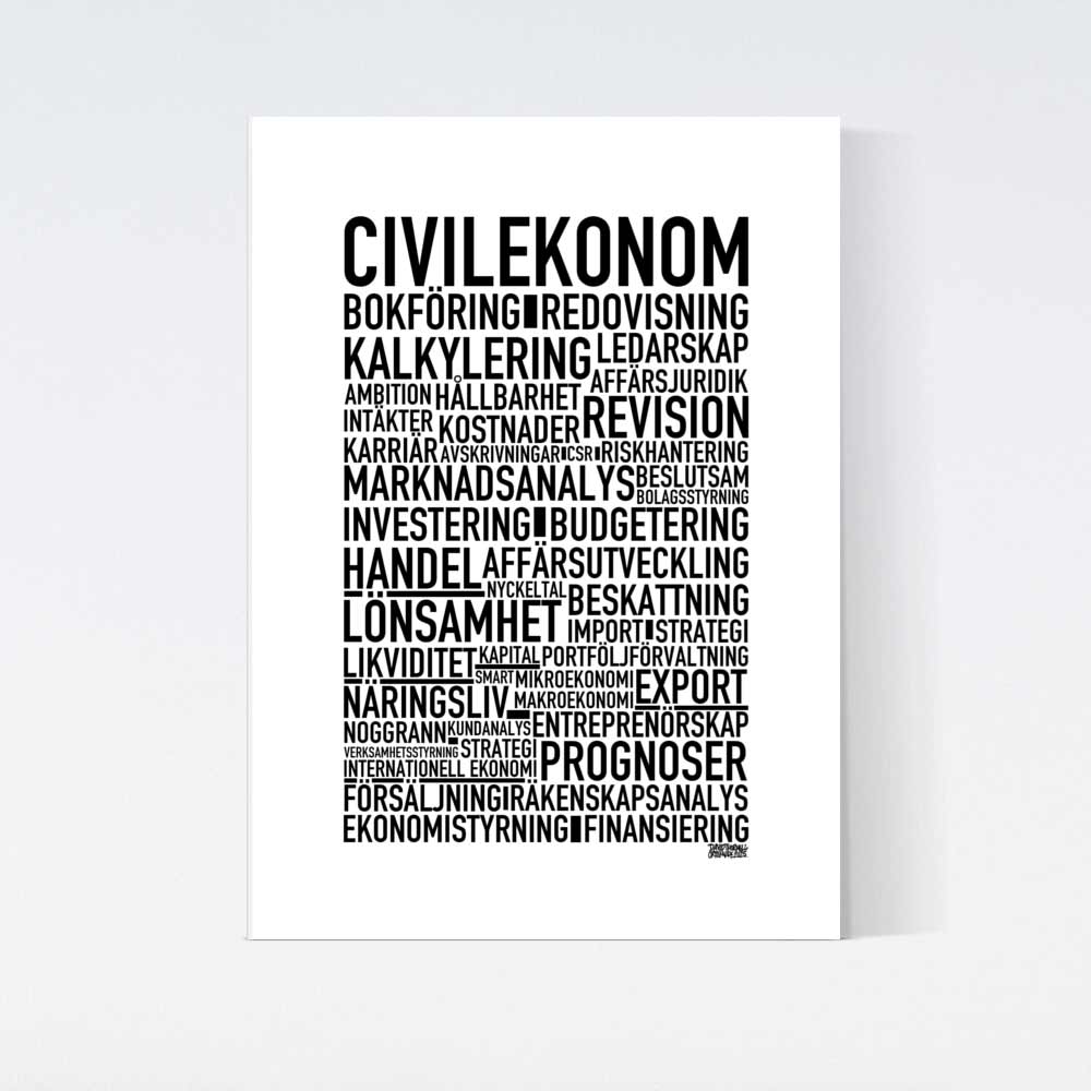 Civilekonom Text Poster