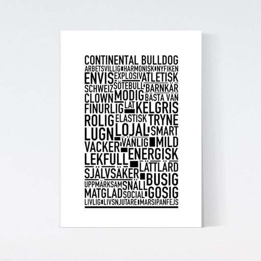 Continental Bulldog Text Poster
