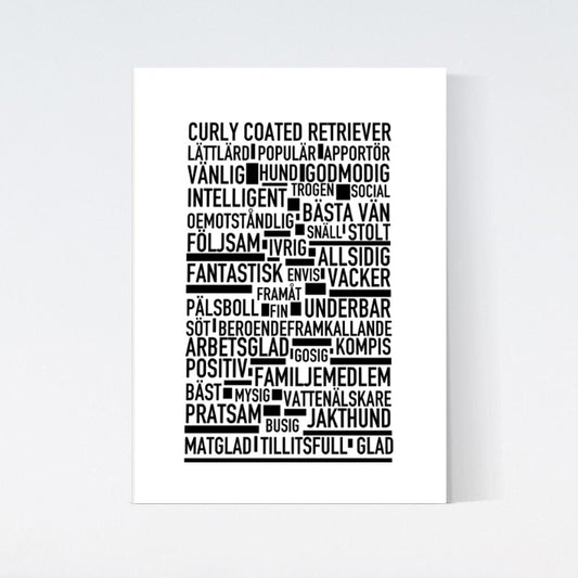 Curly Coated Retriever Text Poster