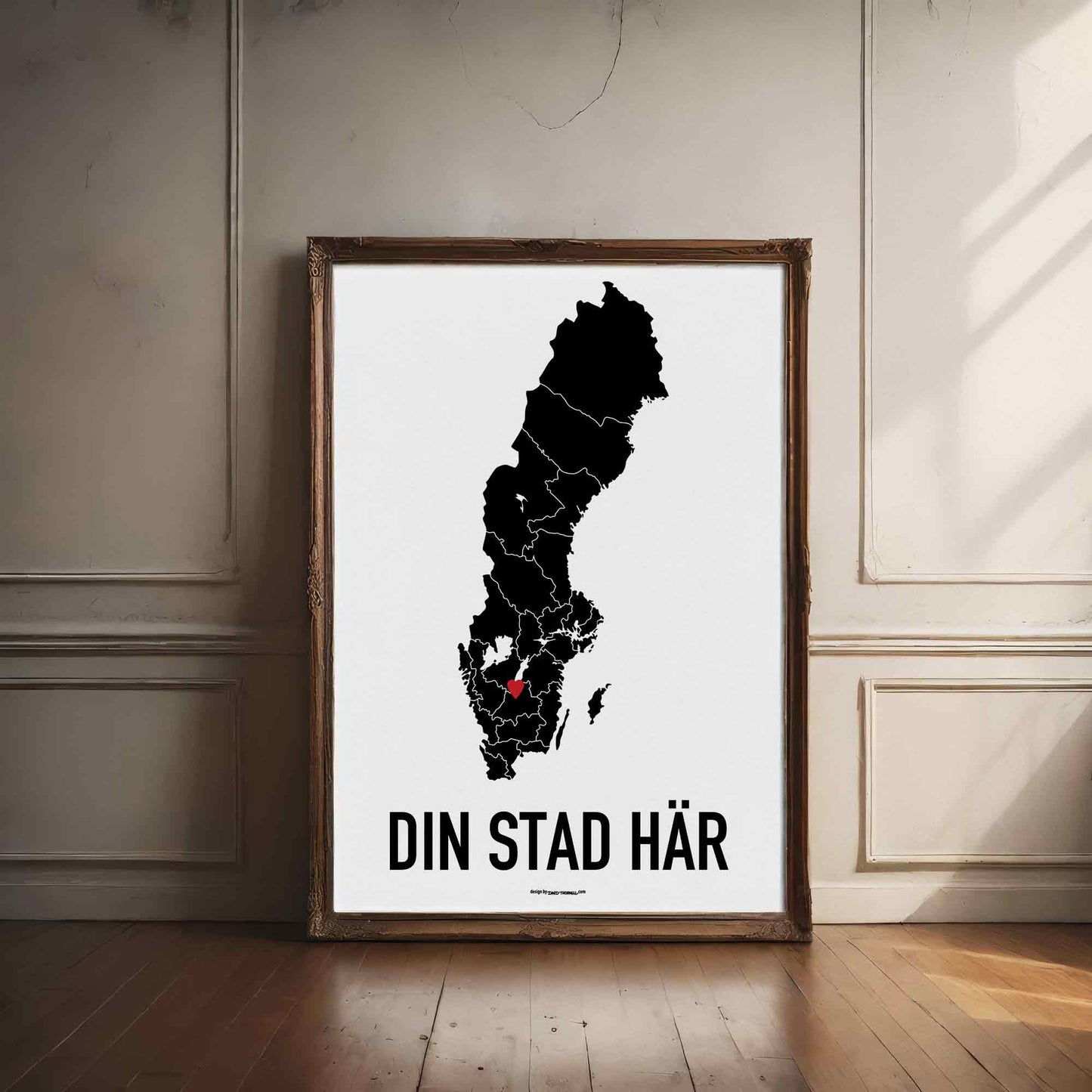 Valfri Stad Heart Map Poster