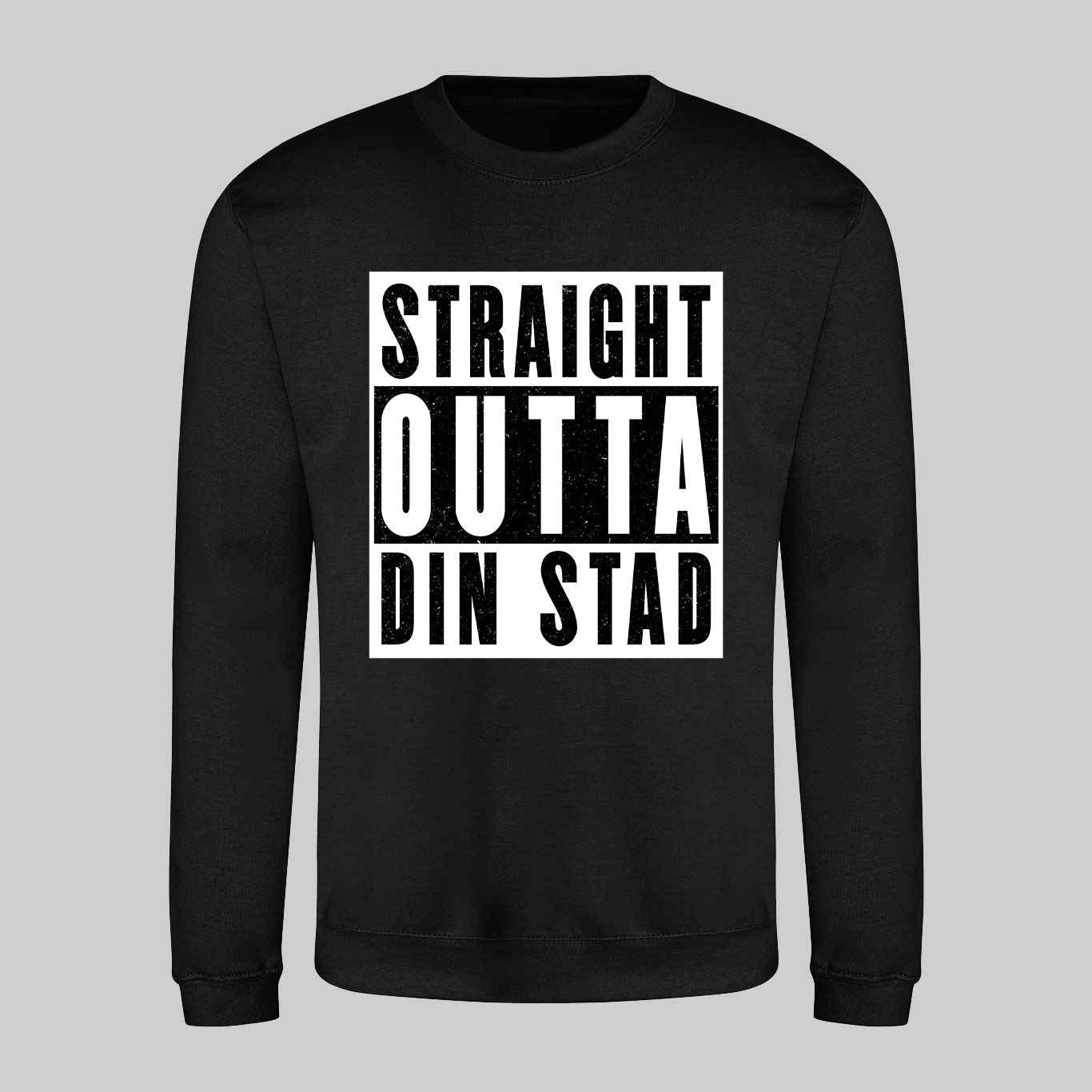 Straight Outta Din Text Sweatshirt