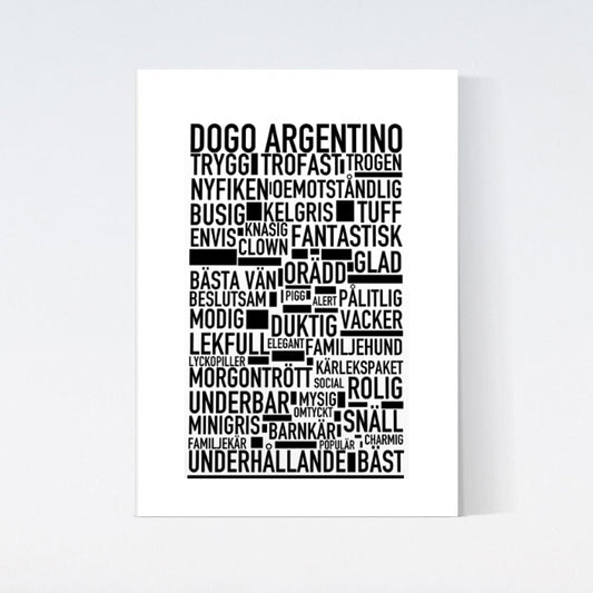 Dogo Argentino Text Poster