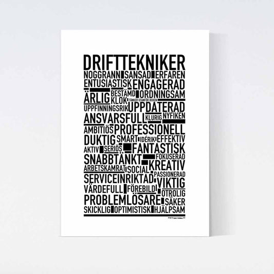 Drifttekniker Text Poster