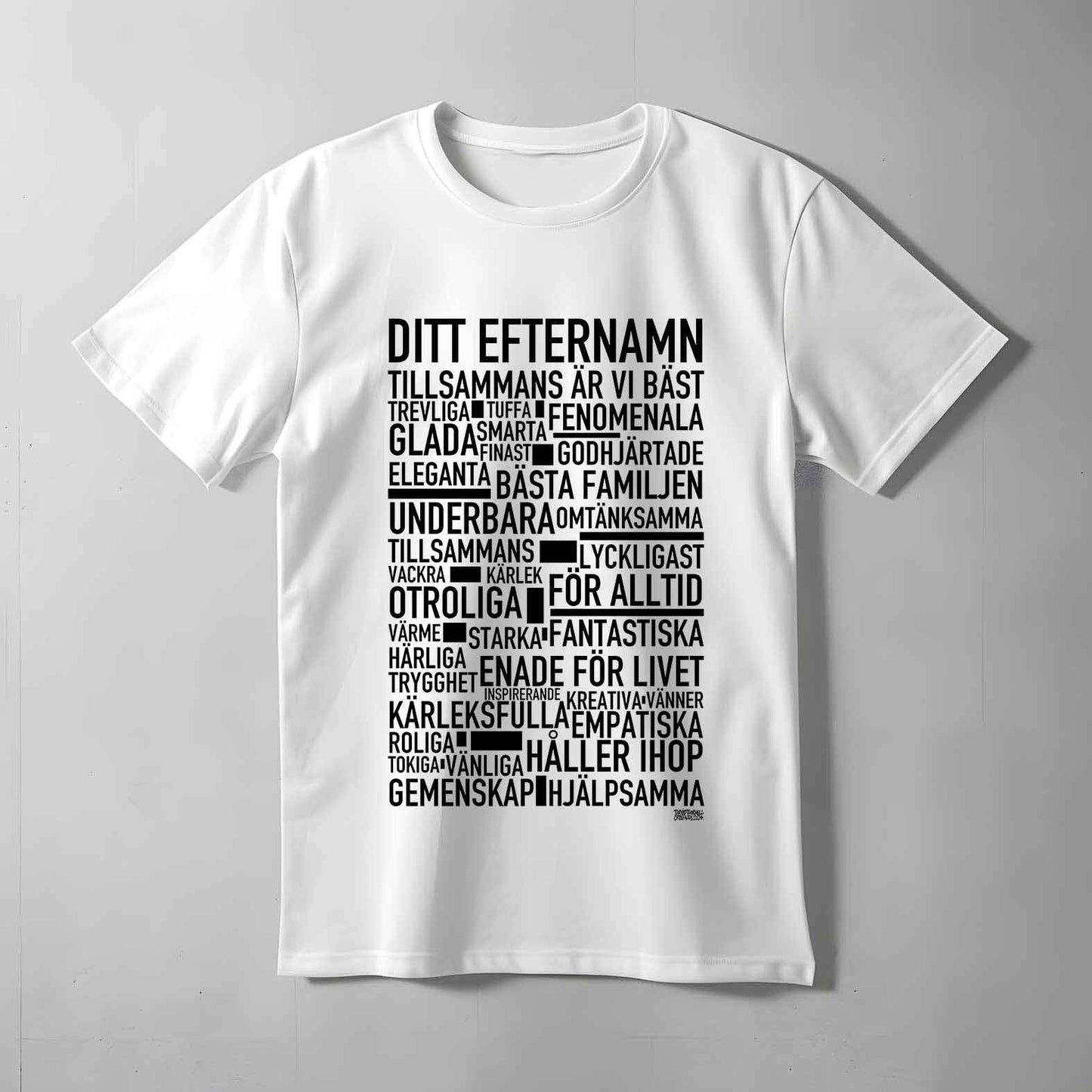 Valfritt Efternamn Text T-shirt