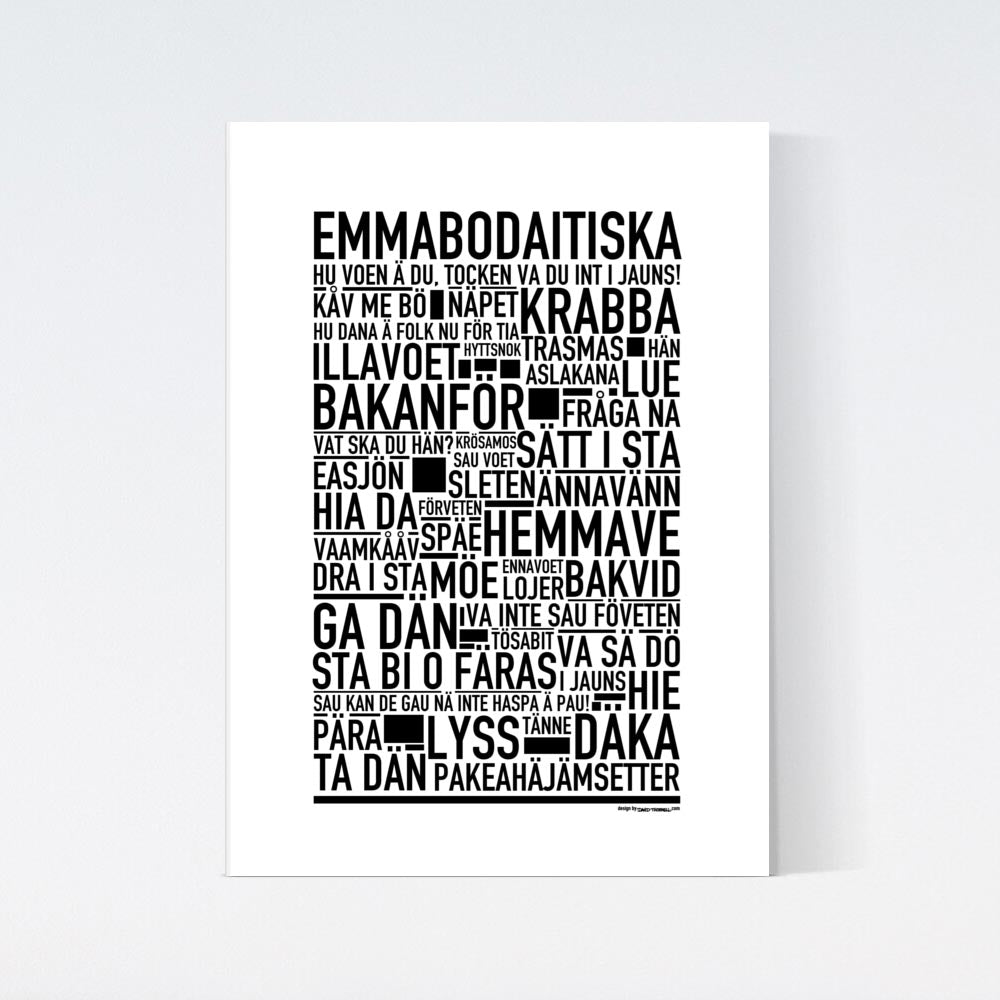 Emmabodaitiska Dialekt Text Poster