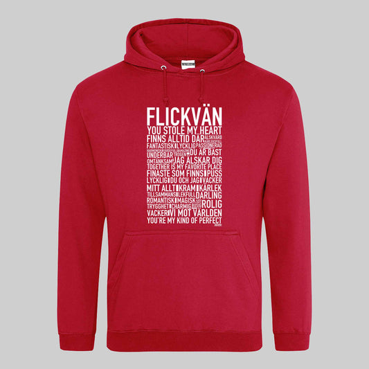 Flickvän Text Hoodie