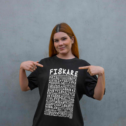 Fiskare Graffiti Text T-shirt