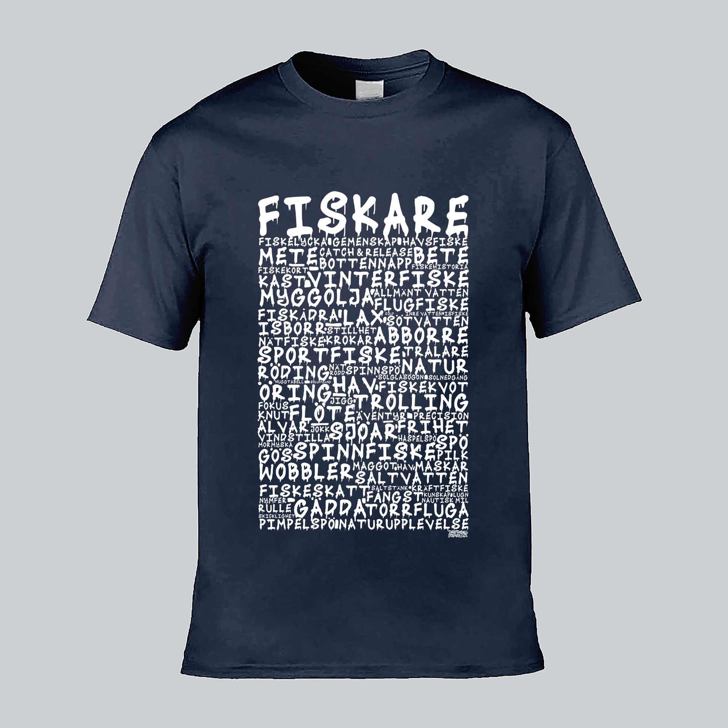 Fiskare Graffiti Text T-shirt