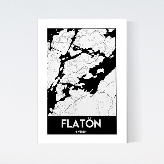Flatön Urban Karta Poster