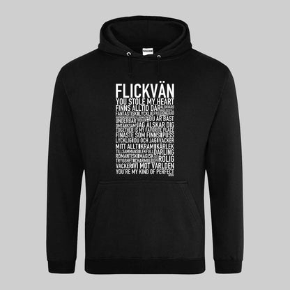 Flickvän Text Hoodie