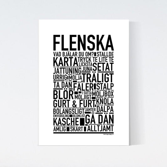 Flenska Dialekt Text Poster