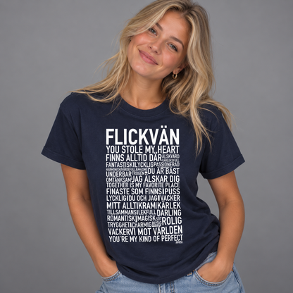 Flickvän Text T-shirt
