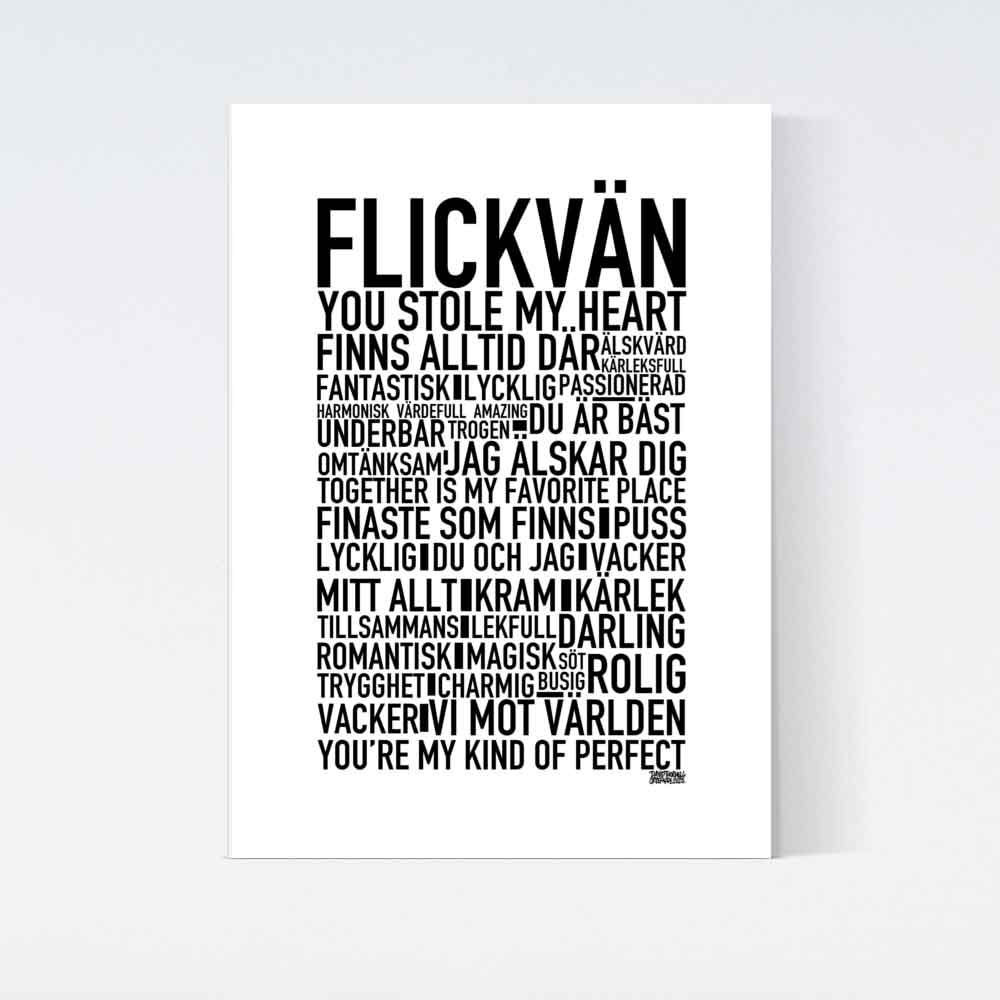 Flickvän Text Poster