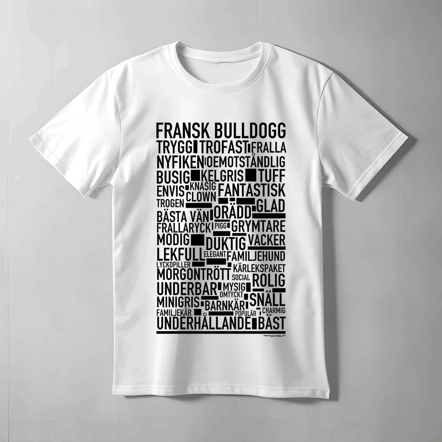 Fransk Bulldogg Text T-shirt