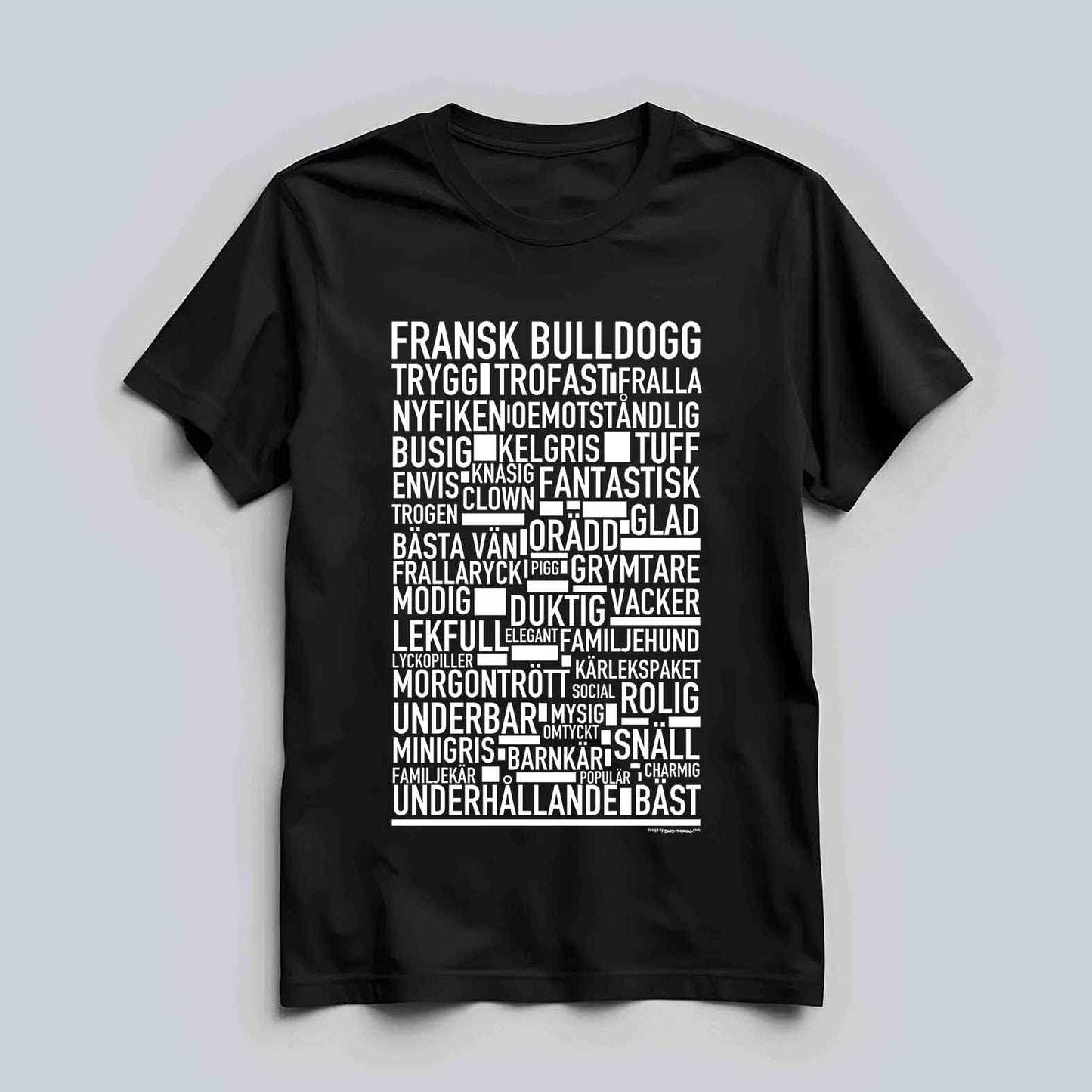 Fransk Bulldogg Text T-shirt