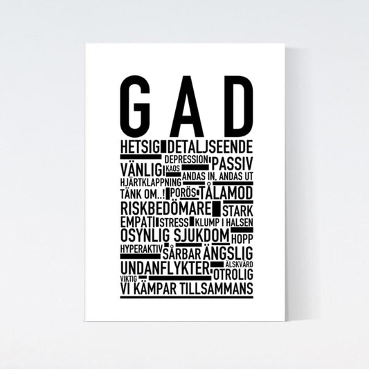 Generaliserat ångestsyndrom Text Poster