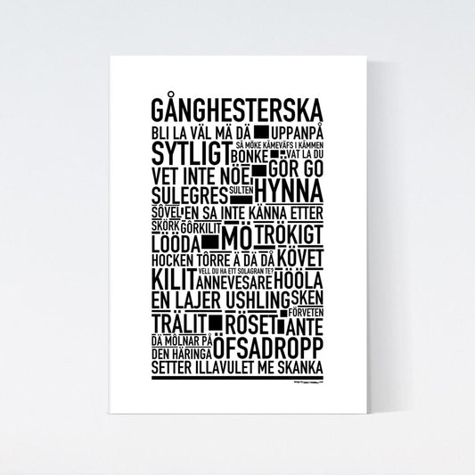 Gånghesterska Dialekt Text Poster