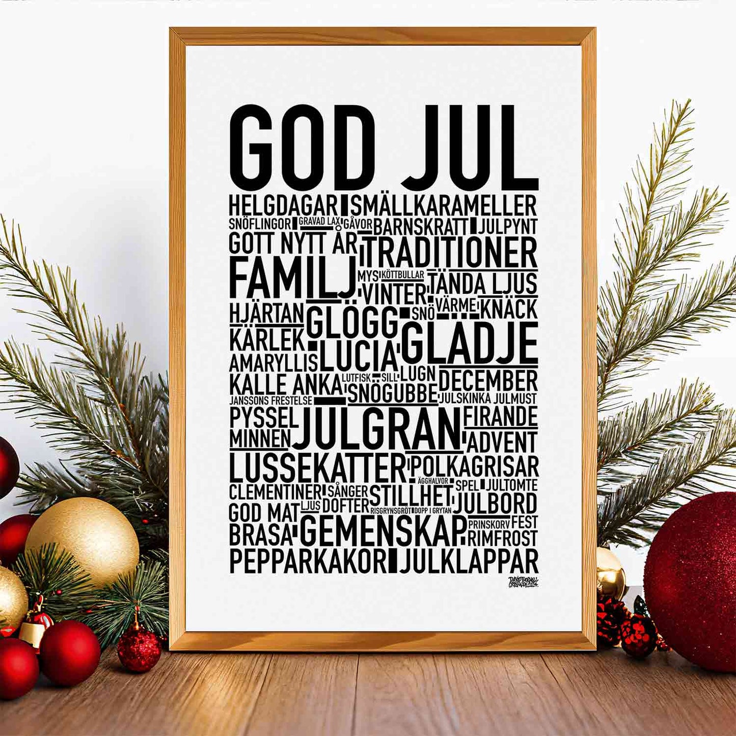 God Jul Text Poster