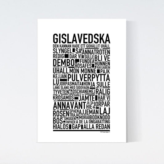 Gislavedska Dialekt Text Poster