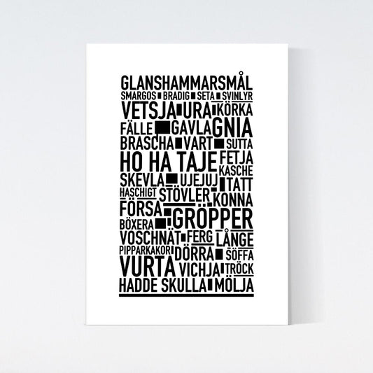 Glanshammarsmål Dialekt Text Poster