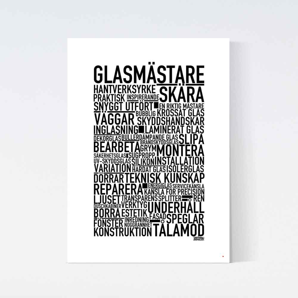 Glasmästare Text Poster
