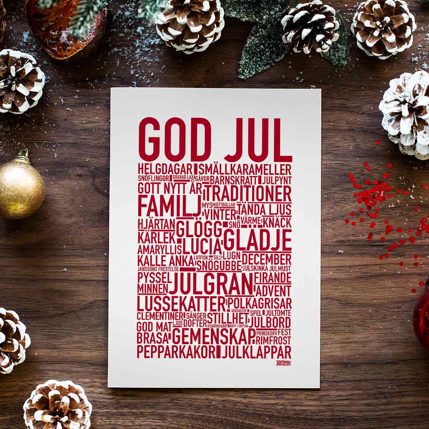 God Jul Text Poster