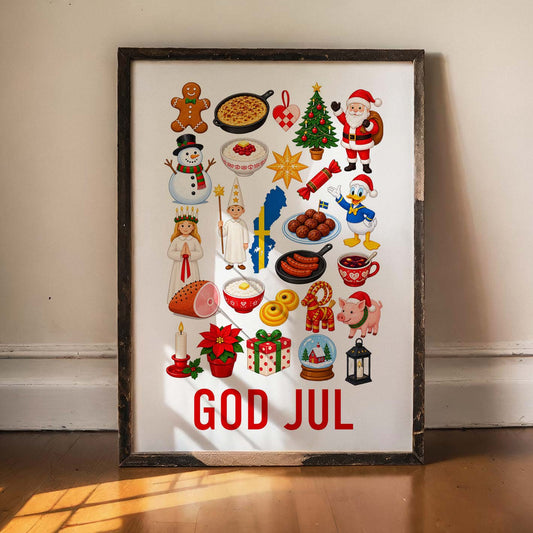 Svenska Julklassiker Valfri Text Poster