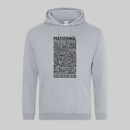 Prässebomål Dialekt Text Hoodie