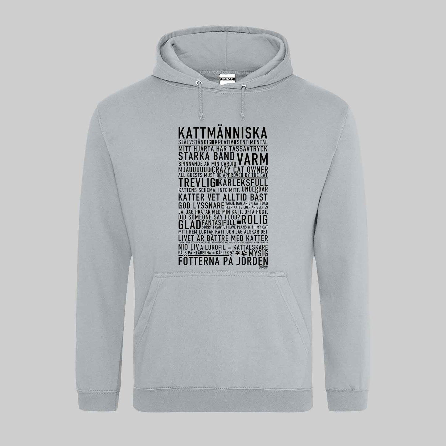 Kattmänniska Text Hoodie