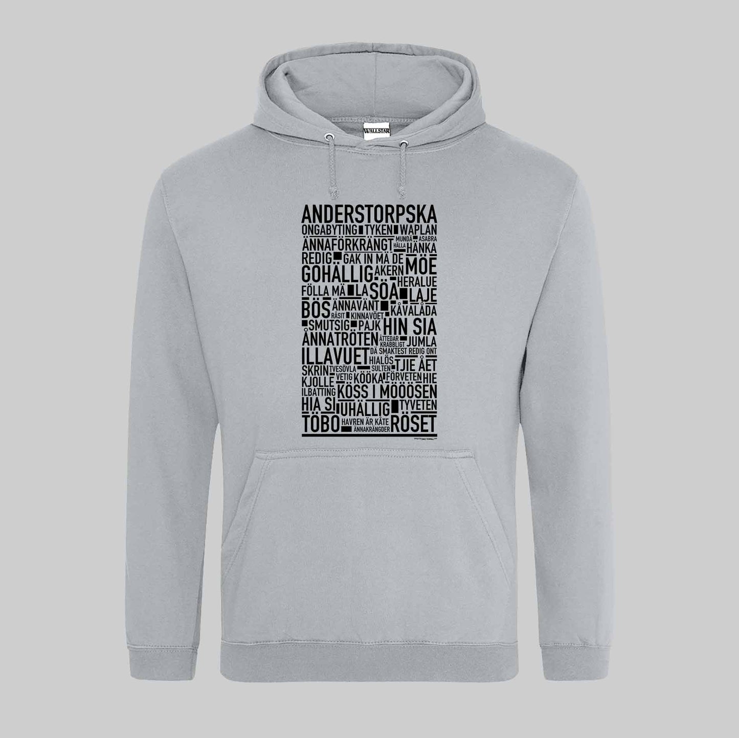 Anderstorpska Dialekt Text Hoodie