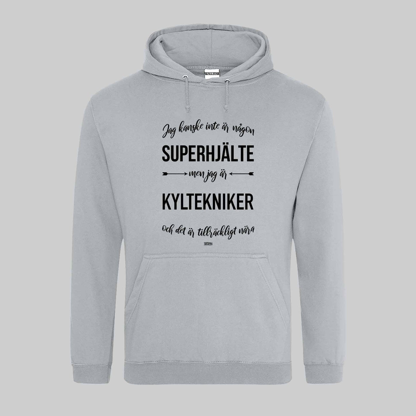 Superhjälte Kyltekniker Text Hoodie